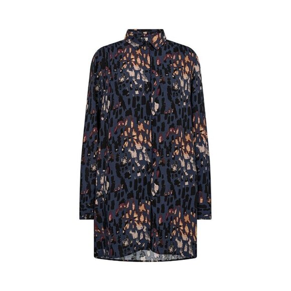 NWT SOYA CONCEPT IMA 2 Blue Iris Print Button Down Tunic Blouse - Picture 4 of 5